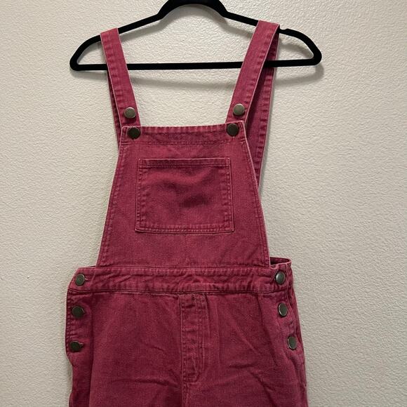 Forever 21 Dark Red Maroon Denim Overalls Size Medium Jeans Fall Size Medium - Picture 3 of 8